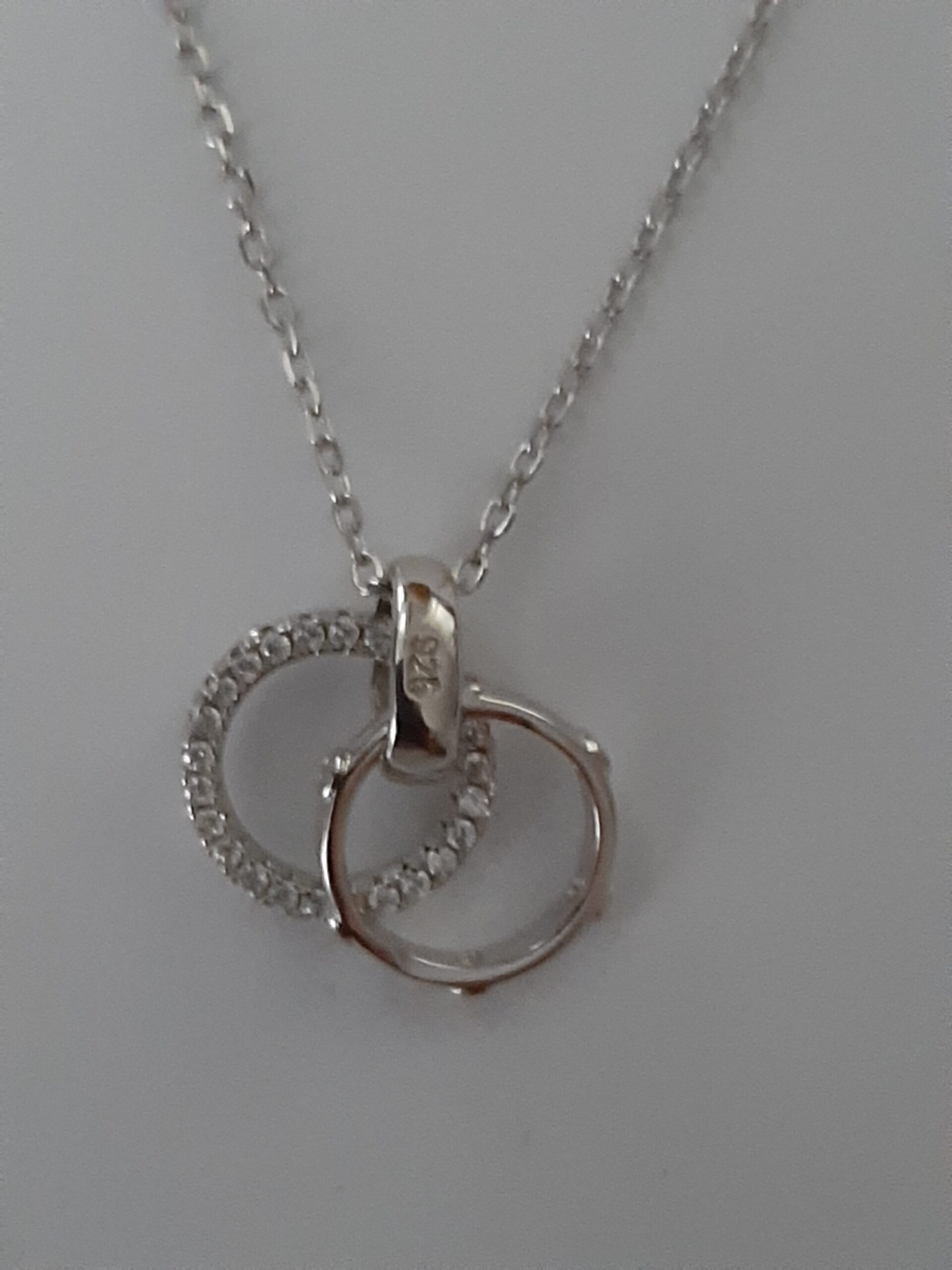 double ring necklace silver