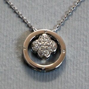Silver CZ Clover Necklace