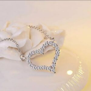 Silver CZ Heart Necklace