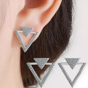 Silver Triangle Earrings