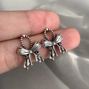 Silver Bow Earrings