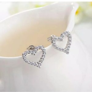 Silver CZ Heart Earrings