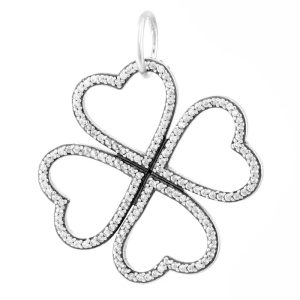 Silver Heart Flower Necklace