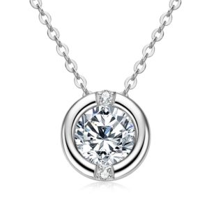 1ct Moissanite Tube Necklace