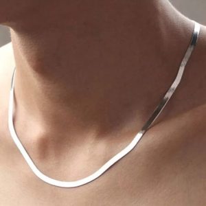 Silver Flat Snake Necklace