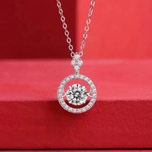 1ct Floating Moissanite Necklace