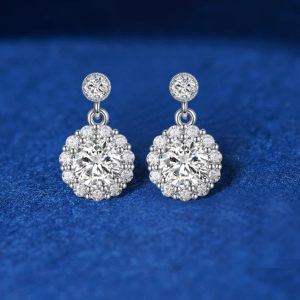 2ct Moissanite Rose Earrings