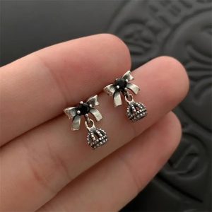 Silver Vintage Bow Earrings
