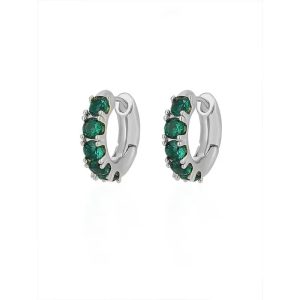 Silver Green Sapphire Earrings