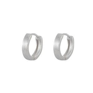 Brushed Silver Hoop Earrings