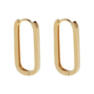 Silver Gold Plated Oblong Earrings