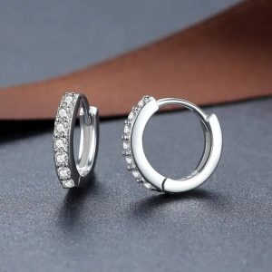 Silver Single Row CZ Earrings