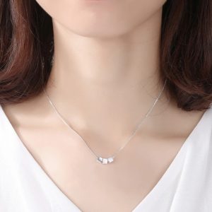 Silver Geometric Square Necklace