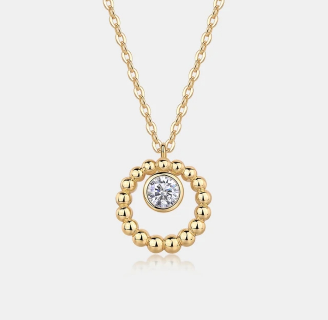 .50 Moissanite Beaded Circle Necklace. - Image 2