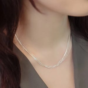Silver Five Layer Necklace