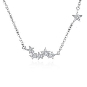 Silver Galaxy of Stars Necklace