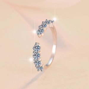 1ct Moissanite Open Band Ring