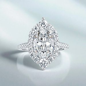 3ct Oval Cut Moissanite Ring