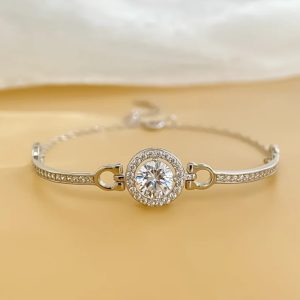 1ct Solitaire Moissanite Bangle/Bracelet