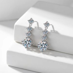 2ct Moissanite Drop Earrings