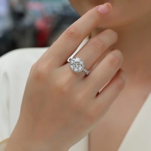 5ct Moissanite Halo Ring