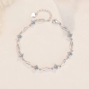 3.5ct Moissanite Water Ripple Wave Bracelet
