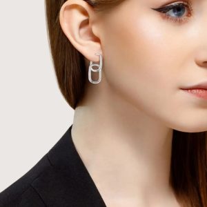 Silver Double Oval Earrings