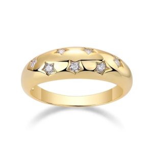 1ct Moissanite Studded Dome Ring