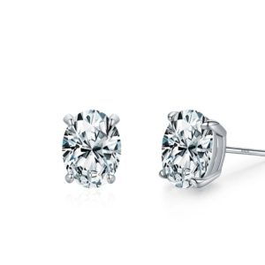 1ct Oval Moissanite Earrings