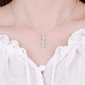 3ct Moissanite Trilogy Necklace